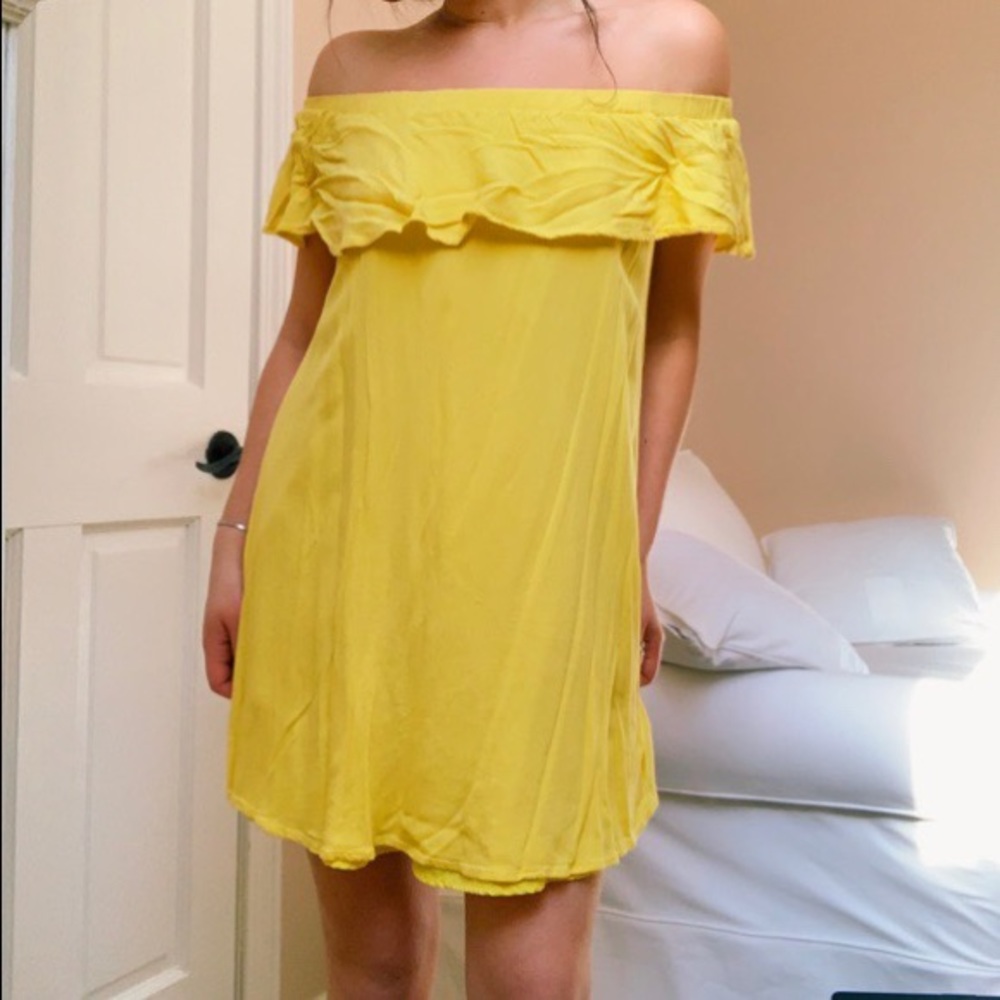 Yellow Off The Shoulder Sundress